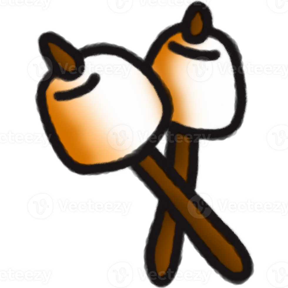 Roasting marshmallow on a stick png