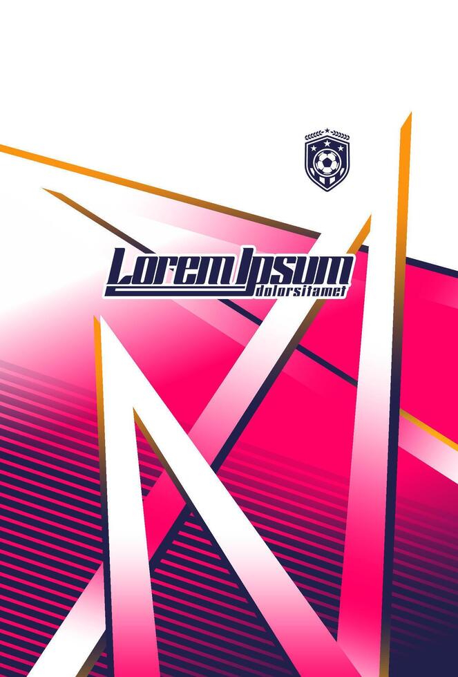 Modern Pink Gradient Football Jersey Template with Abstract Lines and Club Logo vector