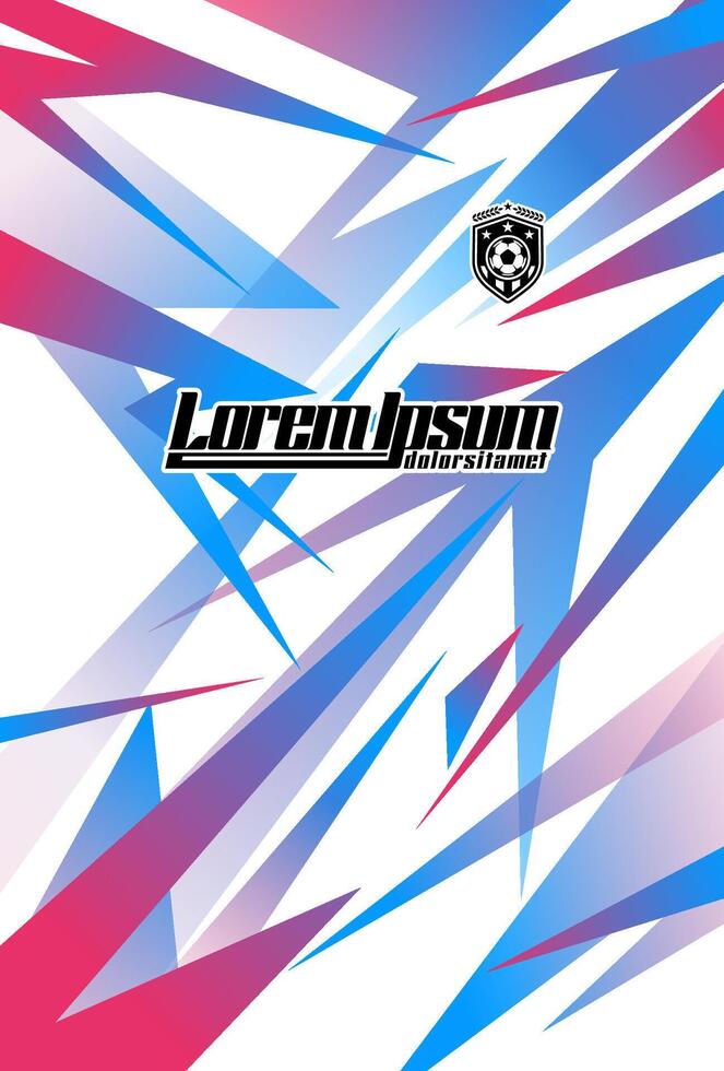 Blue and Pink Abstract Soccer Jersey Design vector