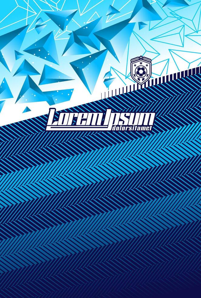 Blue Geometric Soccer Jersey Design vector