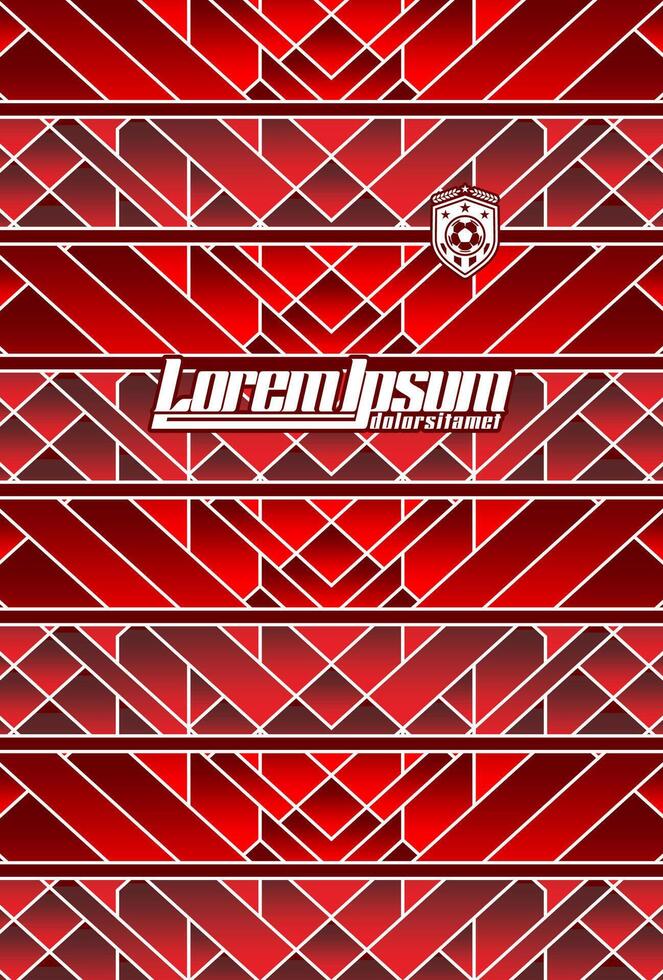 Red Geometric Soccer Jersey Design vector