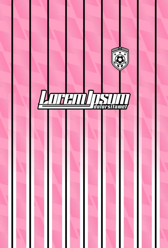 Pink Vertical Striped Football Jersey Template with Subtle Geometric Pattern vector