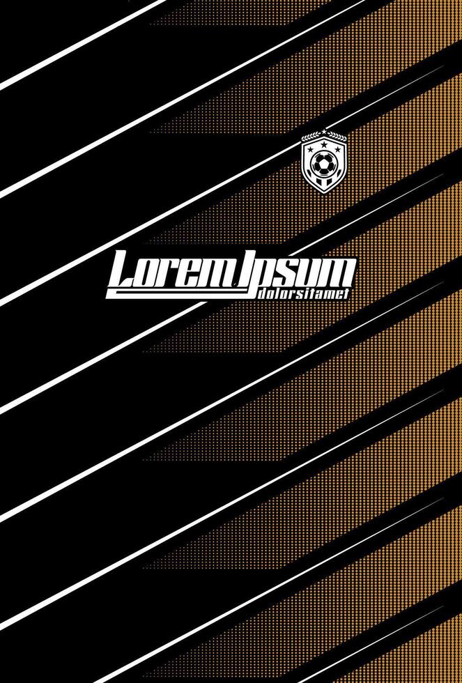 Black and Gold Diagonal Striped Football Jersey Design with Halftone Effect vector