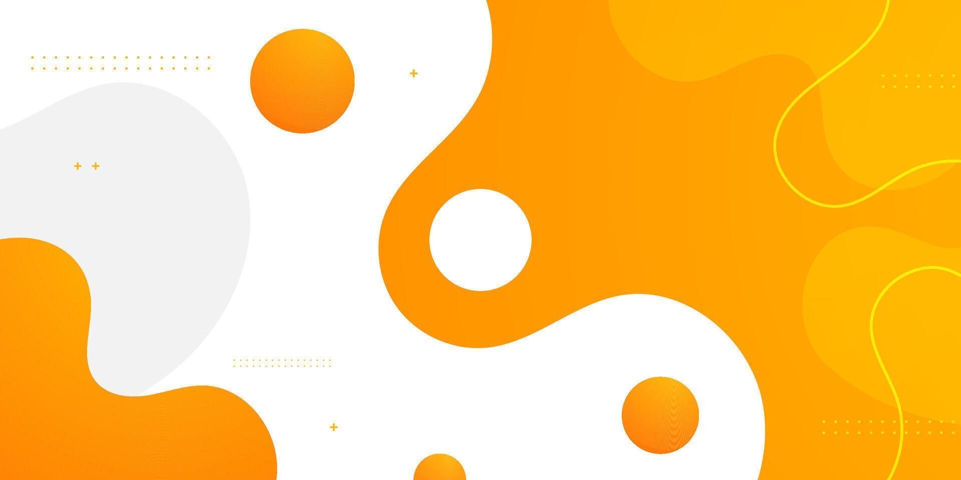Abstract bright colorful orange banner background. Orange fluid shapes pattern on white color background. vector