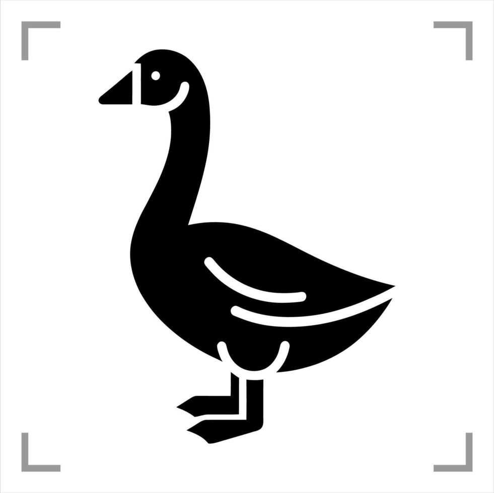 Goose Symbol Icon Animal Pictogram Full-body Side View vector