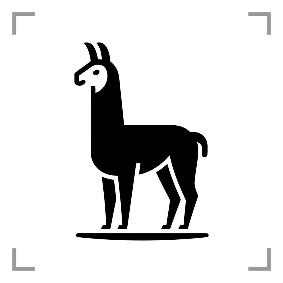 Llama Symbol Icon Animal Pictogram Full-body Side View vector