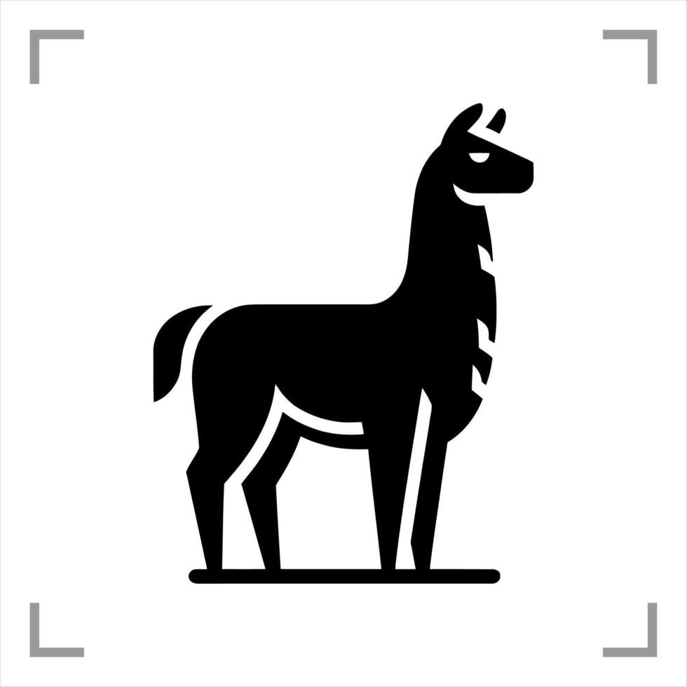 Llama Symbol Icon Animal Pictogram Full-body Side View Simple vector