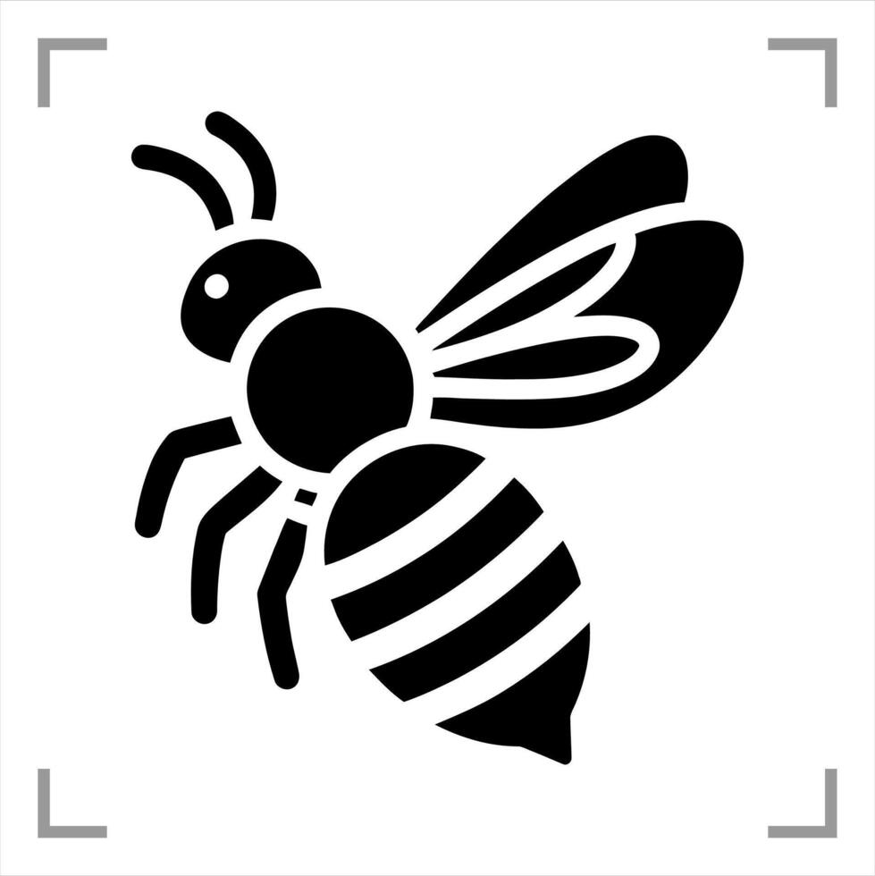Bee Symbol Icon Animal Pictogram Full-body Side View vector