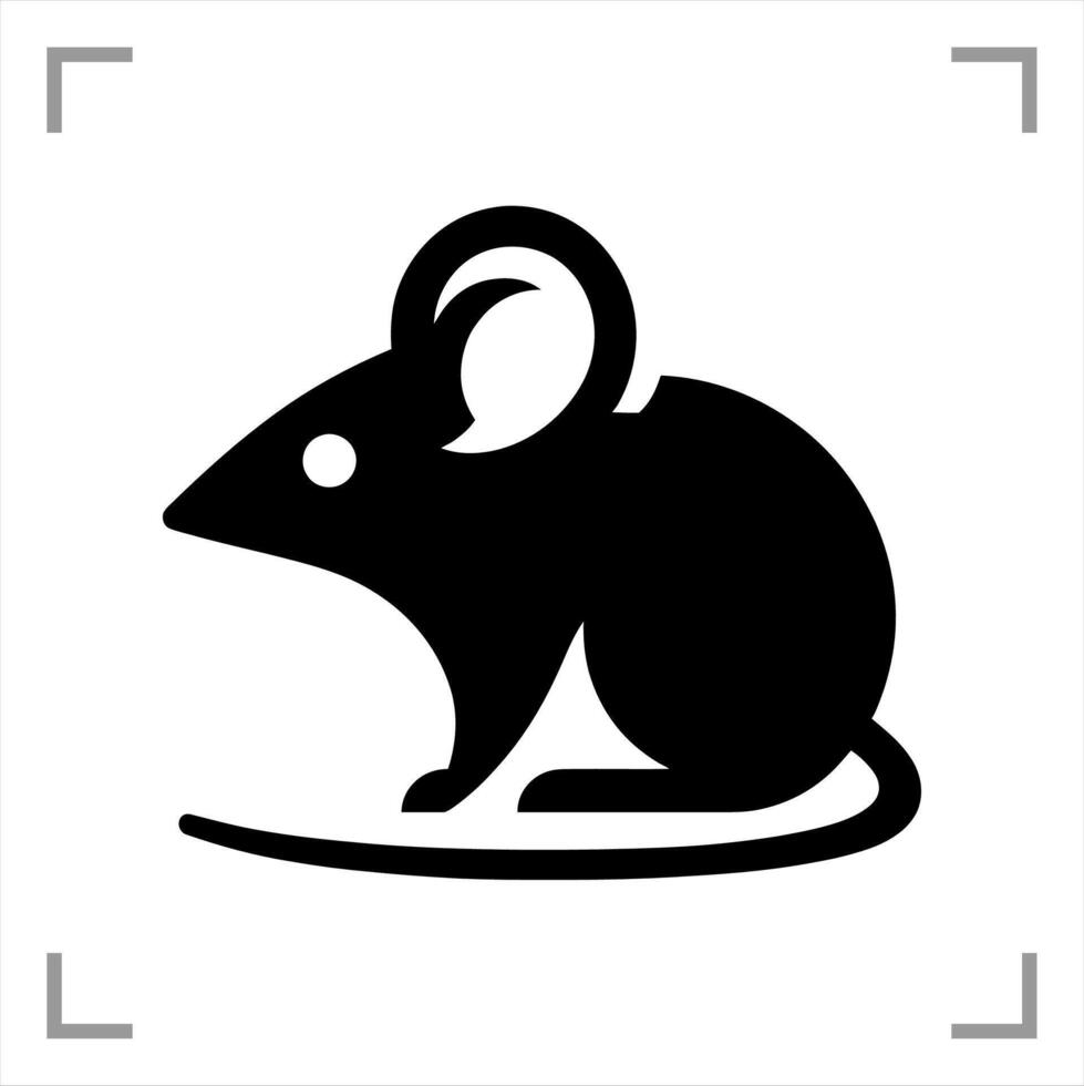 Mouse Symbol Icon Animal Pictogram Full-body Side View vector