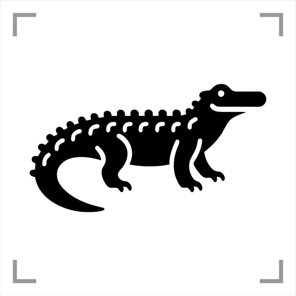 Crocodile Symbol Icon Animal Pictogram Full-body Side View vector