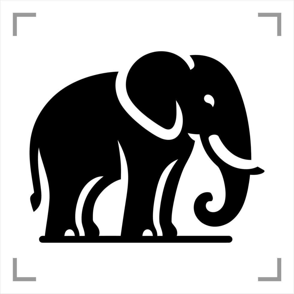 Elephant Symbol Icon Animal Pictogram Full-body Side View vector