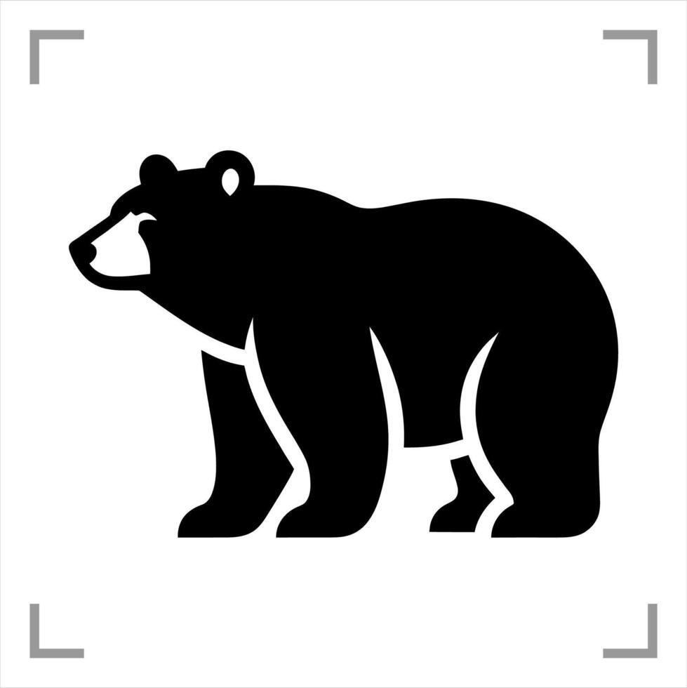 Bear Symbol Icon Animal Pictogram Full-body Side View vector