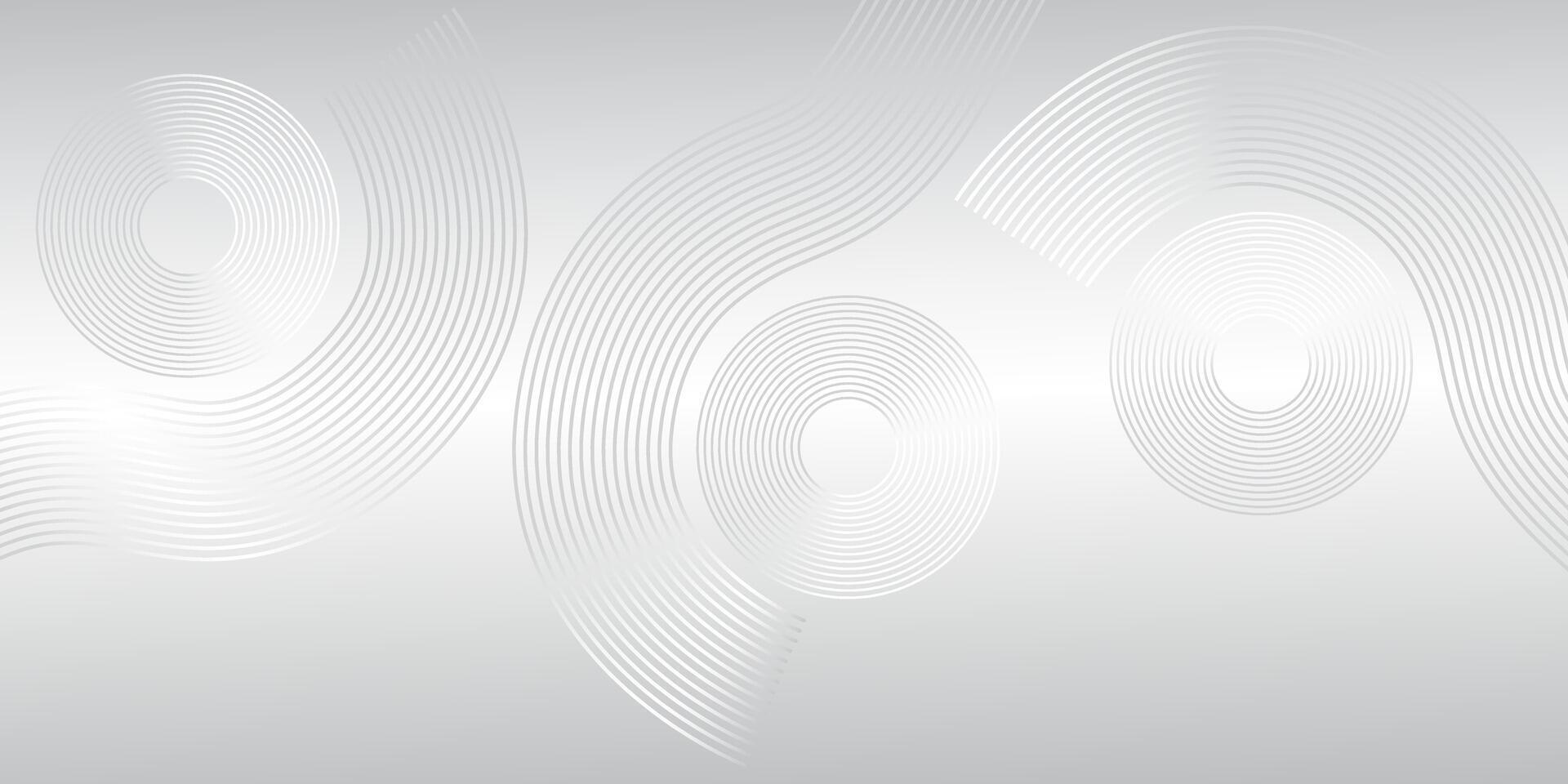 White Silver Spiral Line Abstract Background with Modern Circular Wave Pattern vector