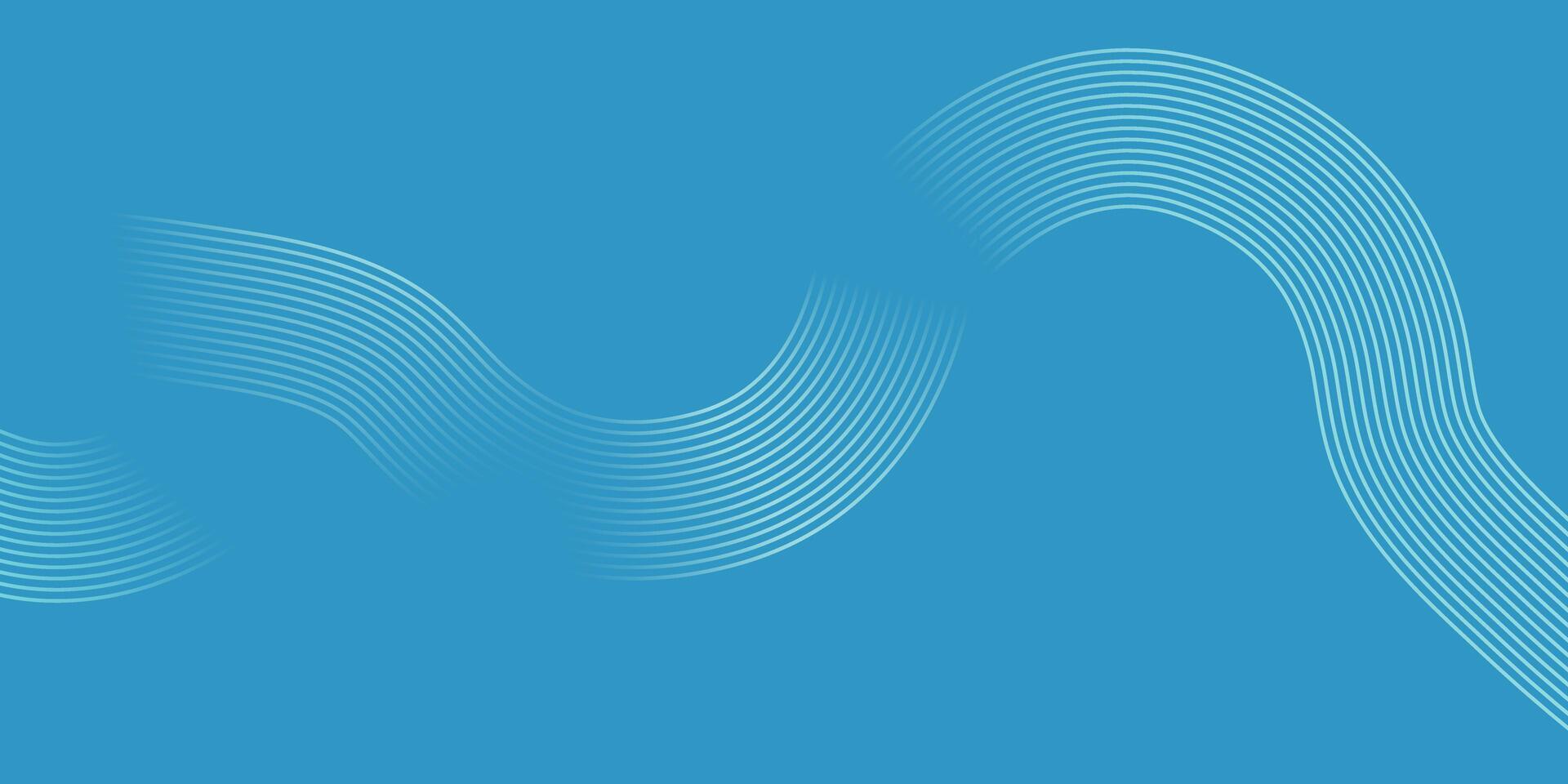 Minimal Blue Wave Line Background with Abstract Curved Stripes for Modern Design vector