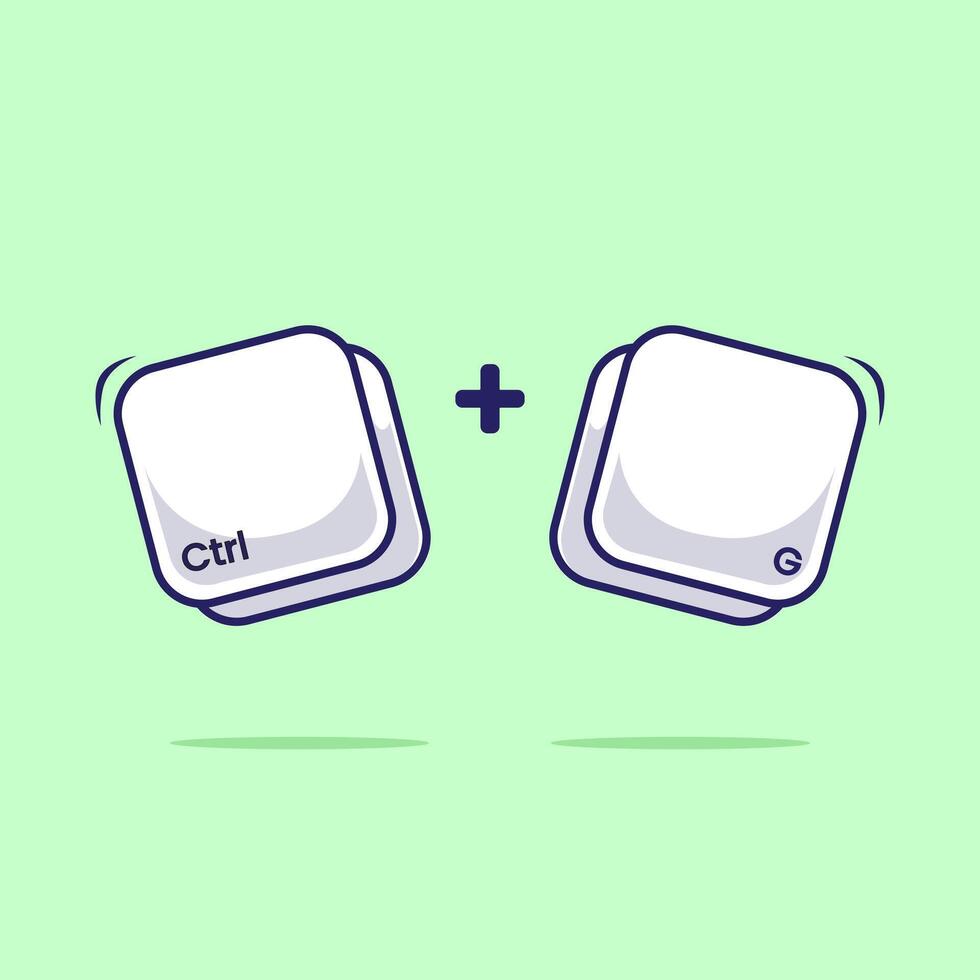 Illustration of keyboard combination hotkeys or shortcut Ctrl G icon, mascot or symbol for fast typing technology vector