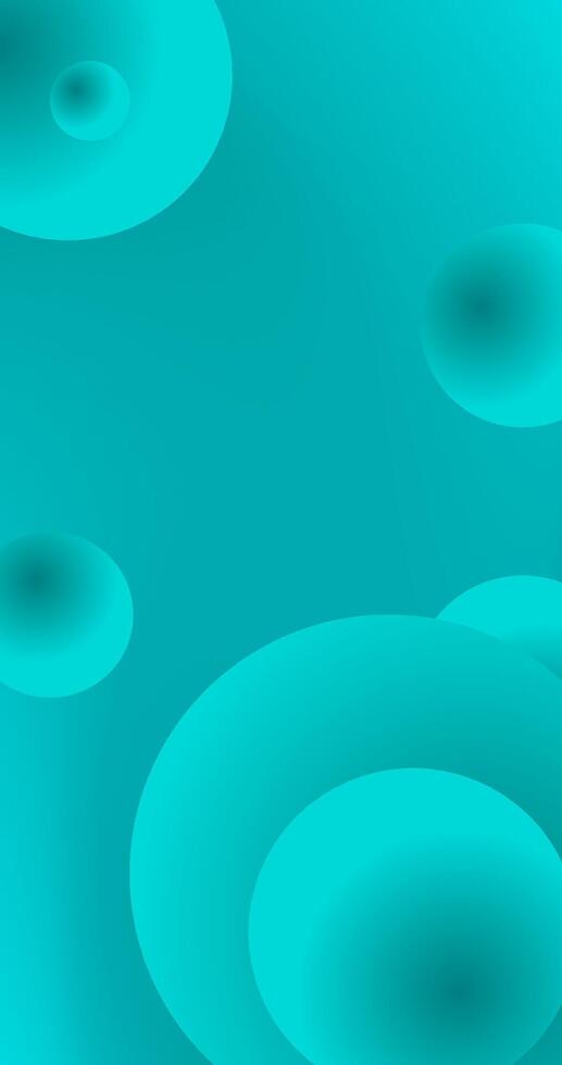 Gradient Abstract background with circles in Teal colors illustration mobile Wallpaper Design vector