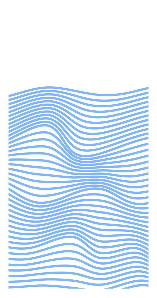 Horizon Blue Wave Lines Curvy stripes on Vertical Background illustration Chaotic concept vector