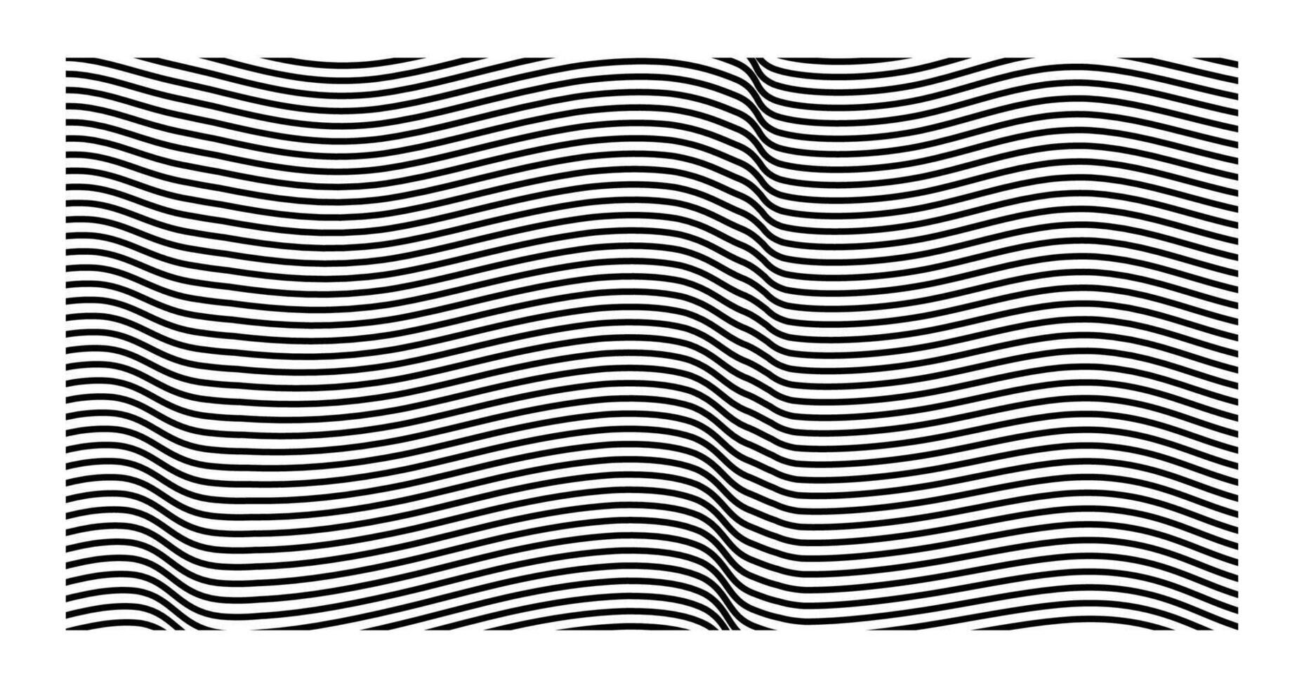 Horizon Black Parallel waving lines on empty background Texture Design vector