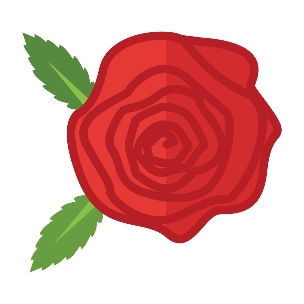 red rose flower icon isolated on white background vector