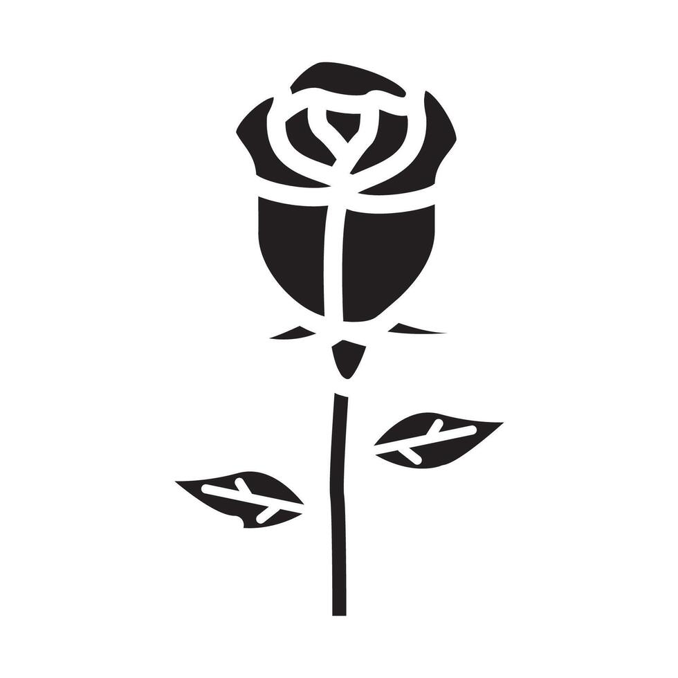 Black and white roses are displayed in a simple style vector