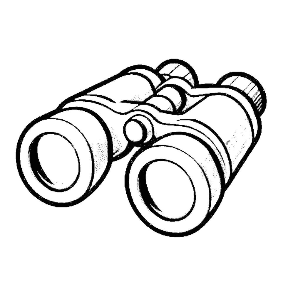 Binoculars coloring page vector