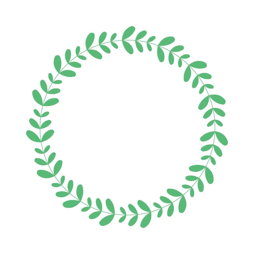Elegant Green Leaf Wreath vector