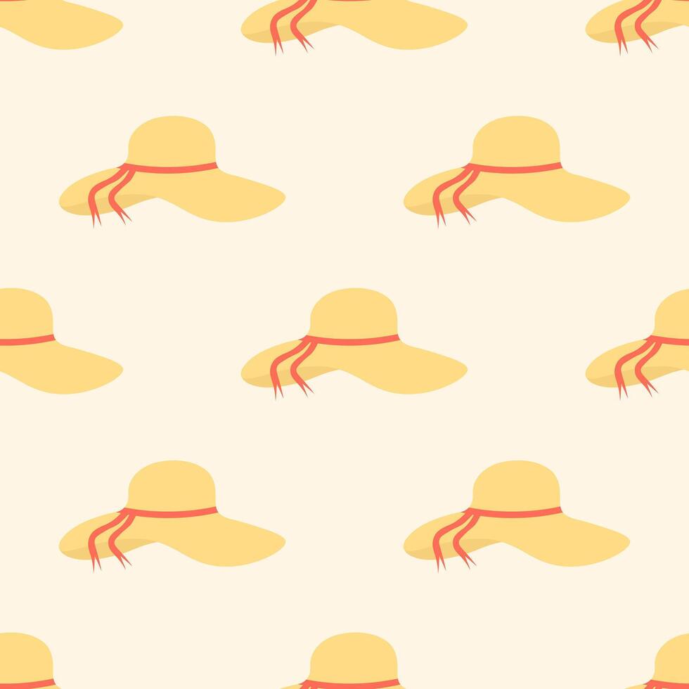 Summer hat. Seamless pattern. illustration. vector