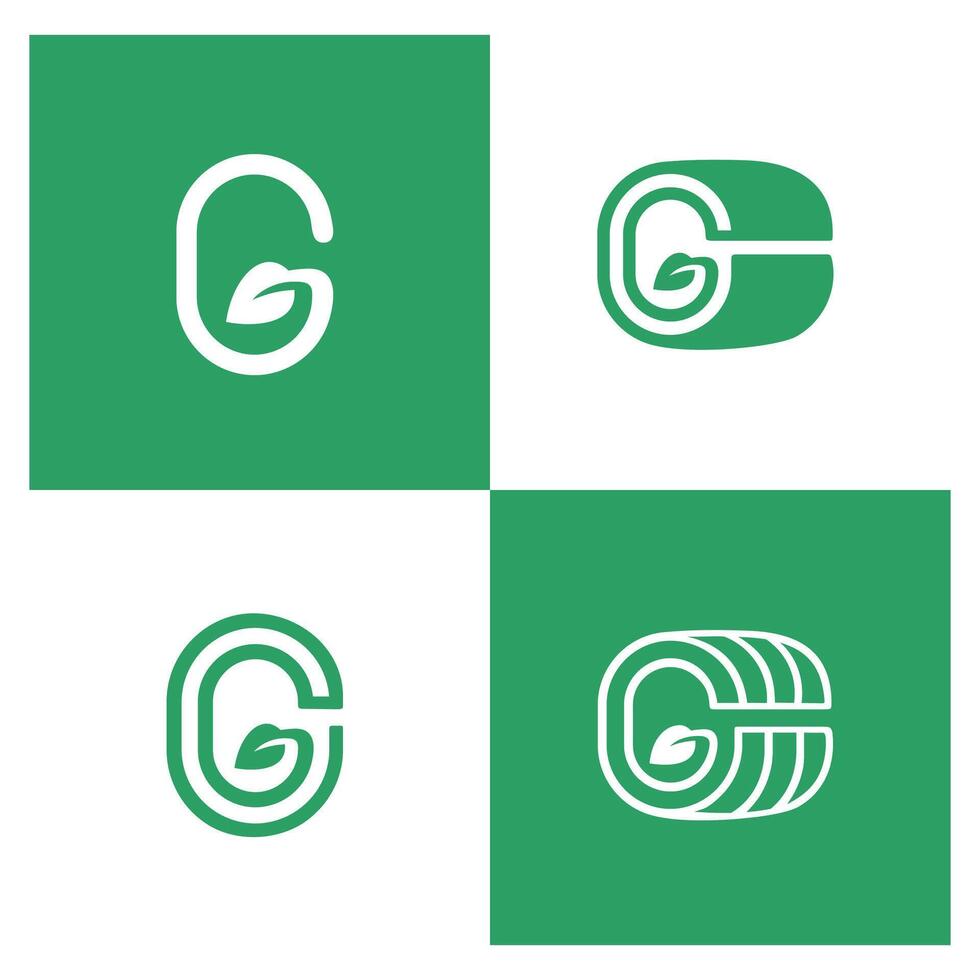 Letter G nature logo design template vector