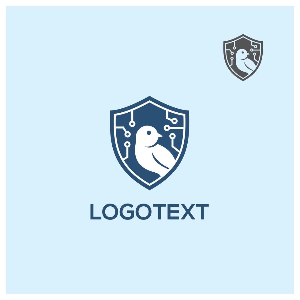 Canary Cyber Security Shield logo design vector