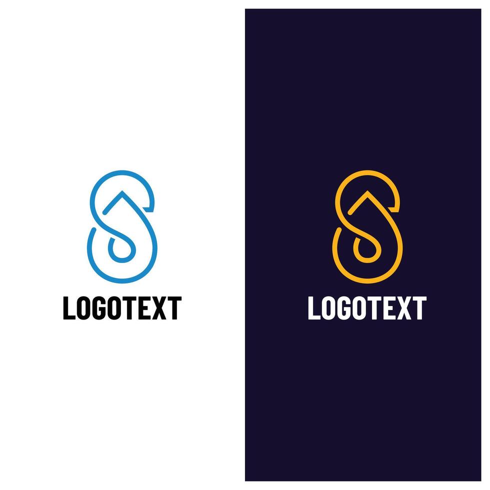 S letter logo with Water and Fuel droplet logo design template vector