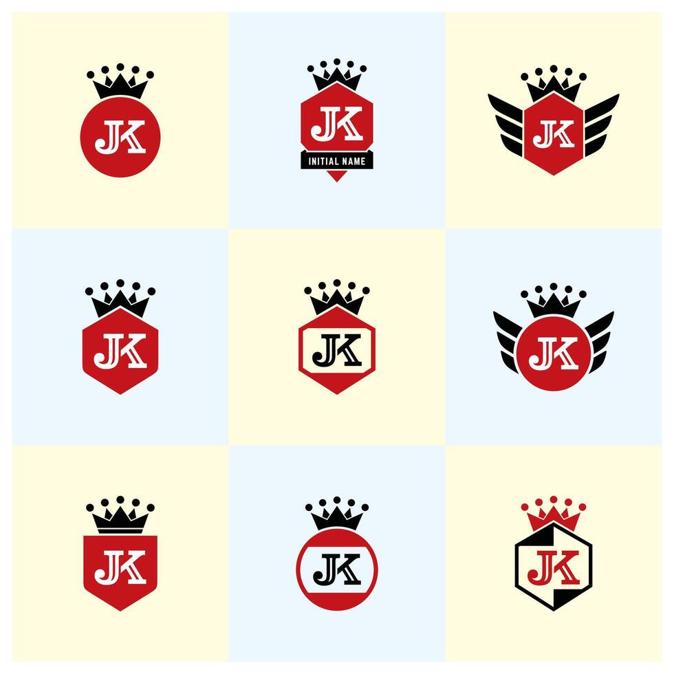 JK initial Logo Brand Emblem Template vector