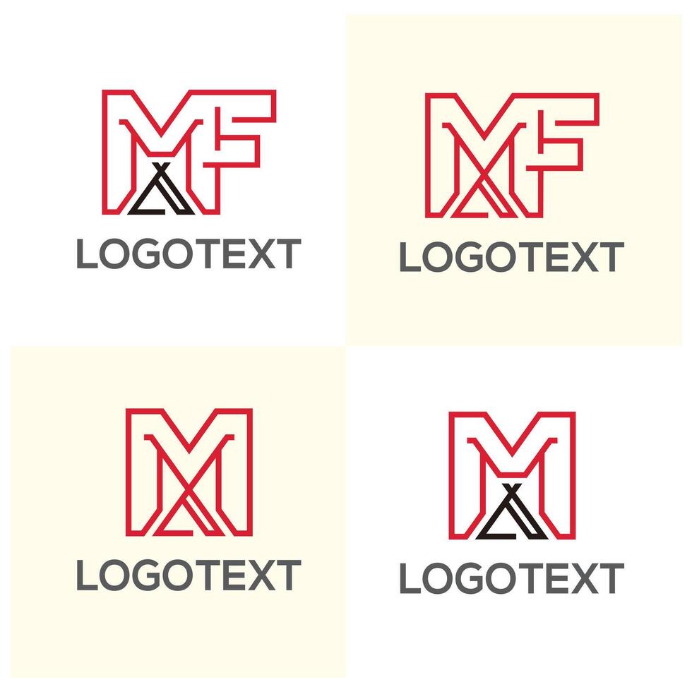 M and MF initial logo brand design template vector