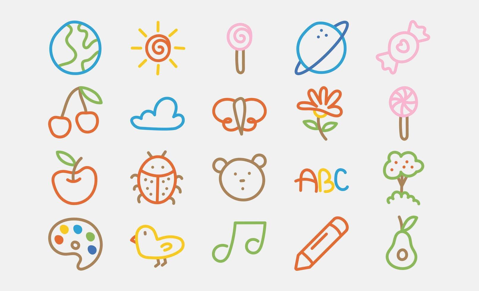 Playful Kids Wall Painting Graphic Pack vector