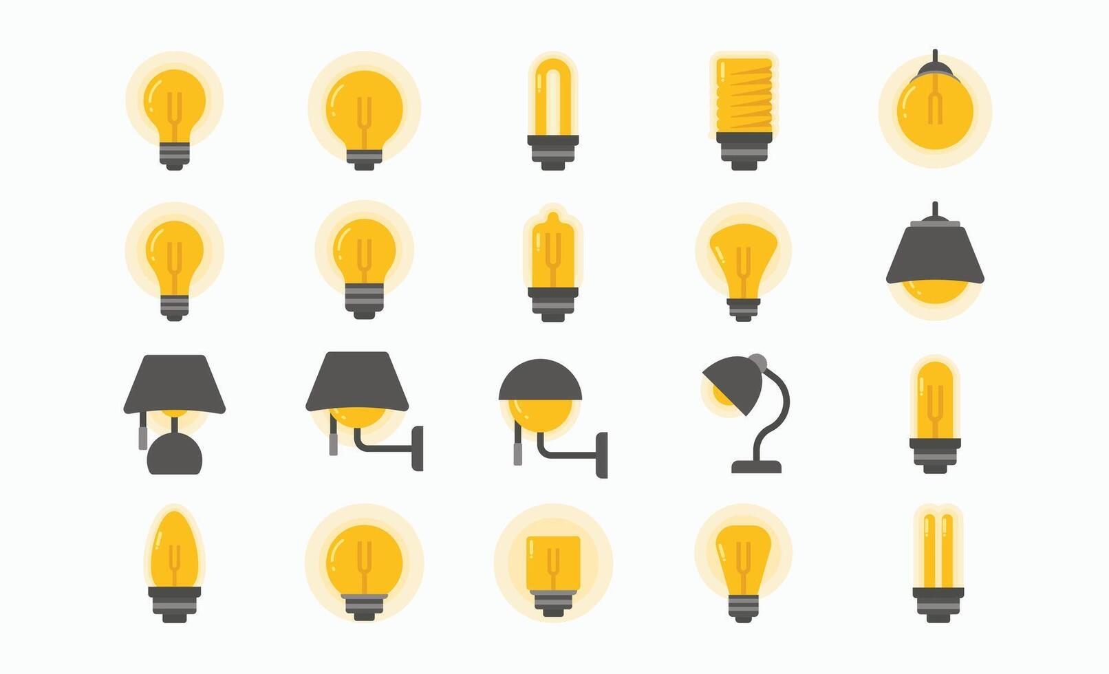 Flat Light Blub Graphic Pack vector