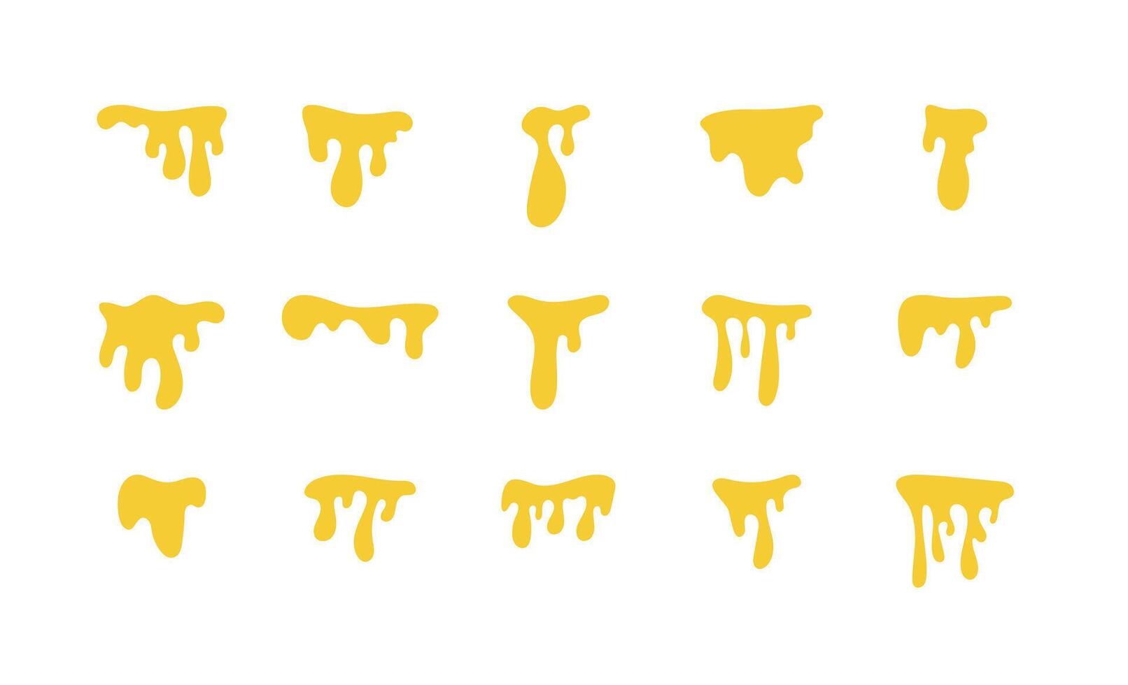 Stylized Dripping Honey and Syrup Elements vector