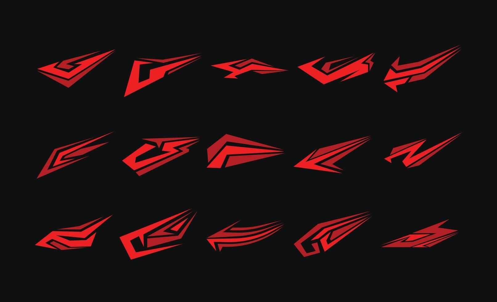 Stylized Racing Decal Sticker Graphic Pack vector
