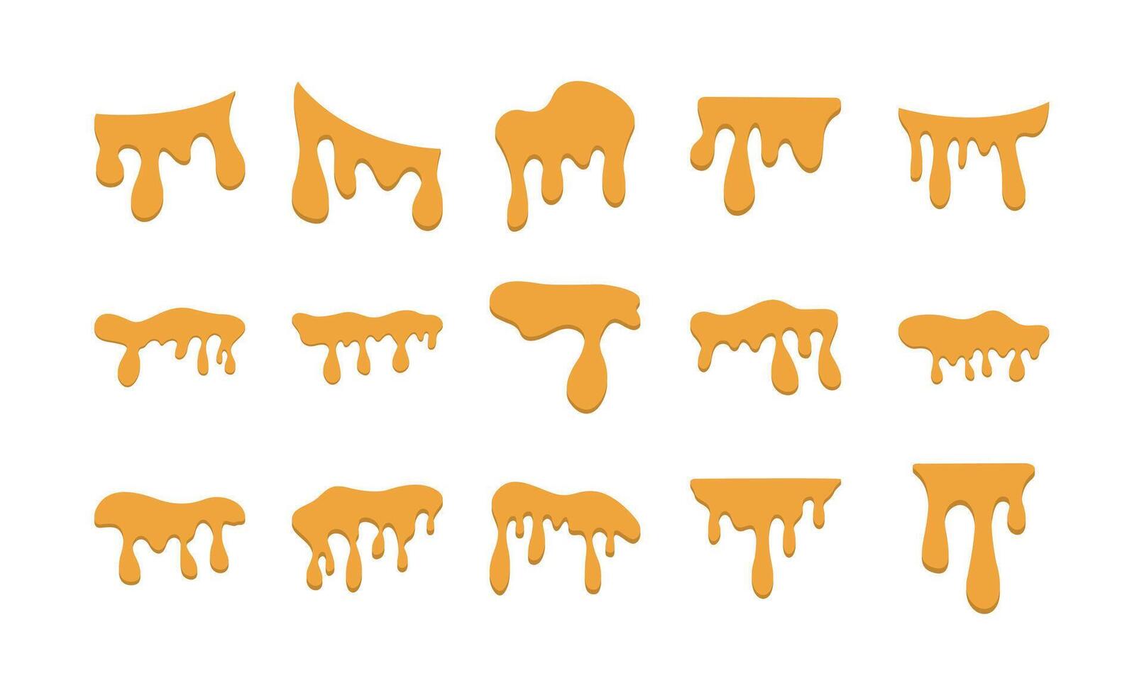 Stylized Hone Drip and Syrup Elements vector