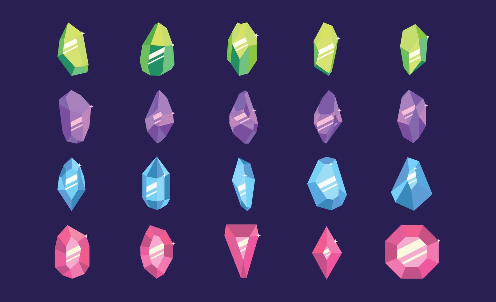 Stylized Crystal Shape Graphic Pack vector