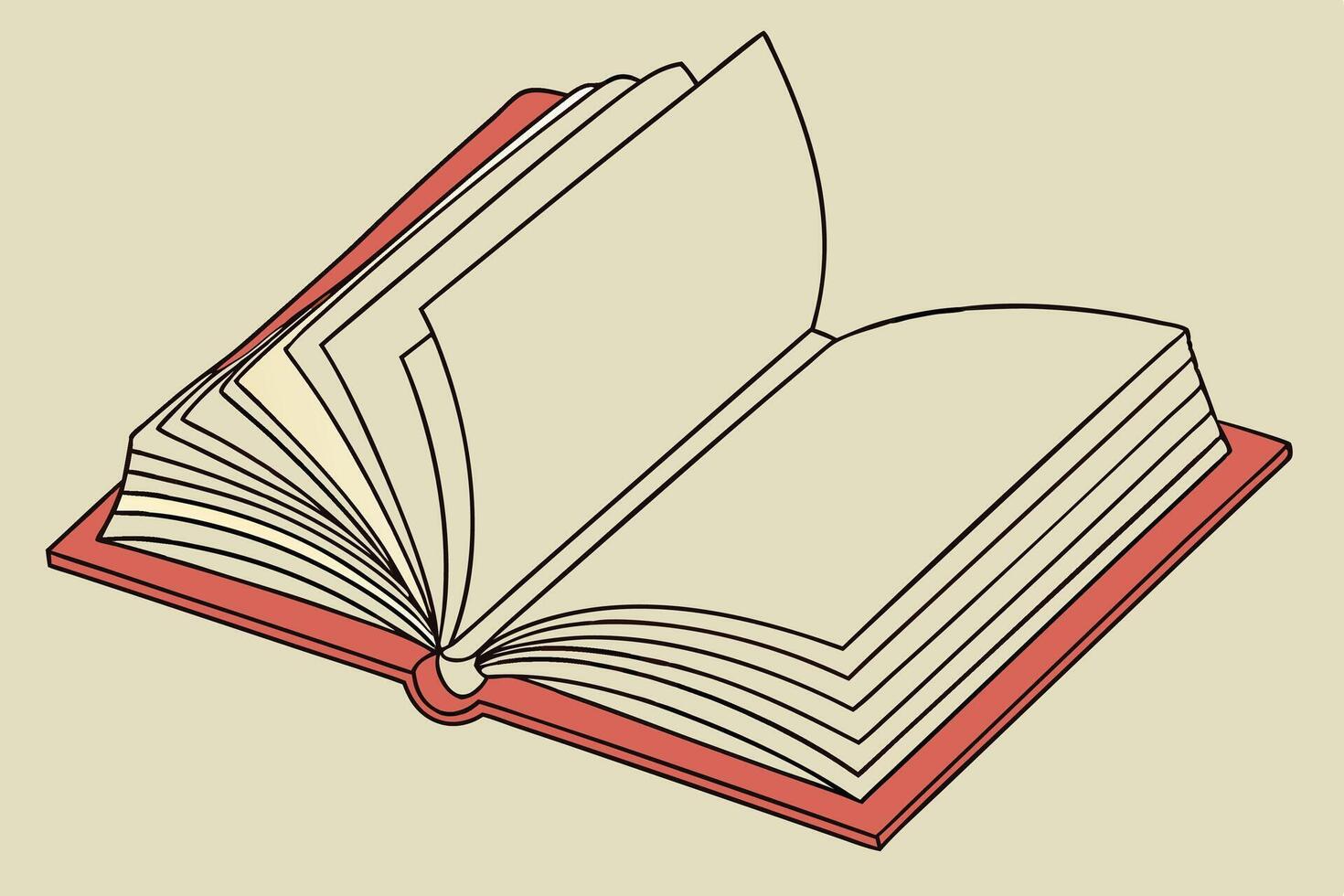 Open book illustration for reading education and learning concept design art vector