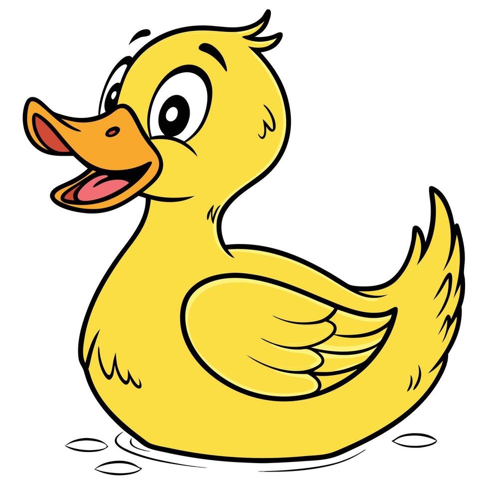 Cartoon yellow rubber ducky illustration for kids and bath time fun image vector