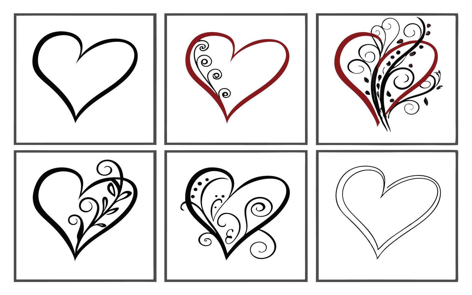 Heart shape design elements clip art love symbol valentine's day icon vector