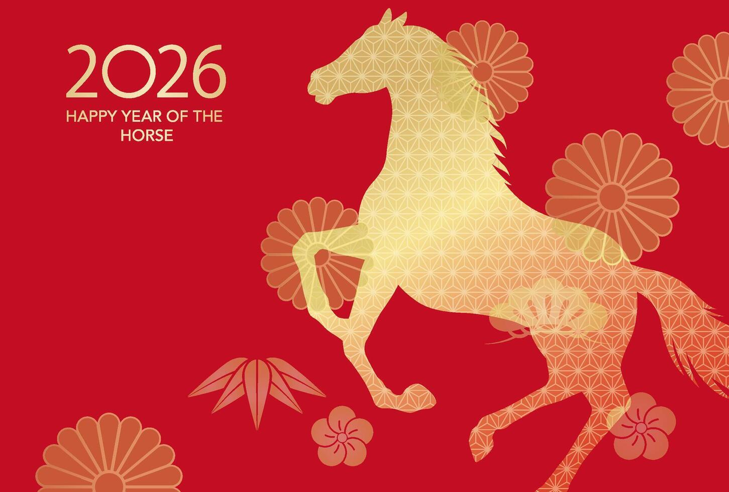 2026 Year of the Horse graphic vector