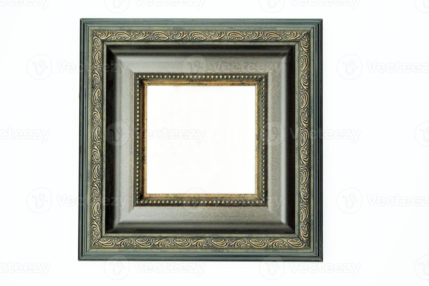 The frame is brown, the frame is brown with a small pattern on a white background. photo