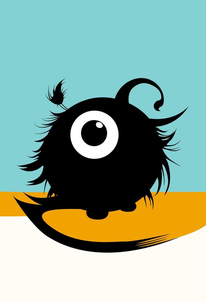 Character cartoon character in the style of Joan Miro Abstract Painting with Geometric Shapes. vector