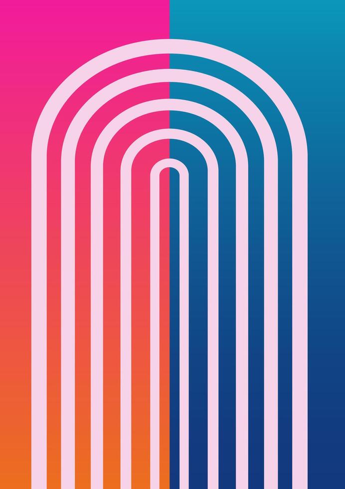 Abstract gradient painting with geometric shapes. Minimalistic graphics. vector