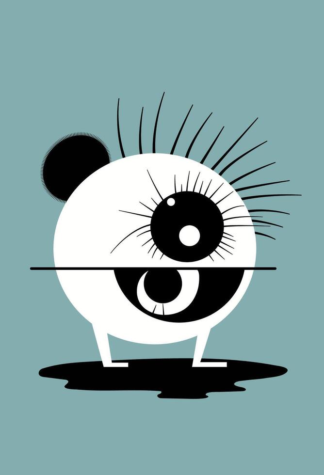 Cartoon character in the style of Joan Miro. Painting with Geometric Shapes. vector