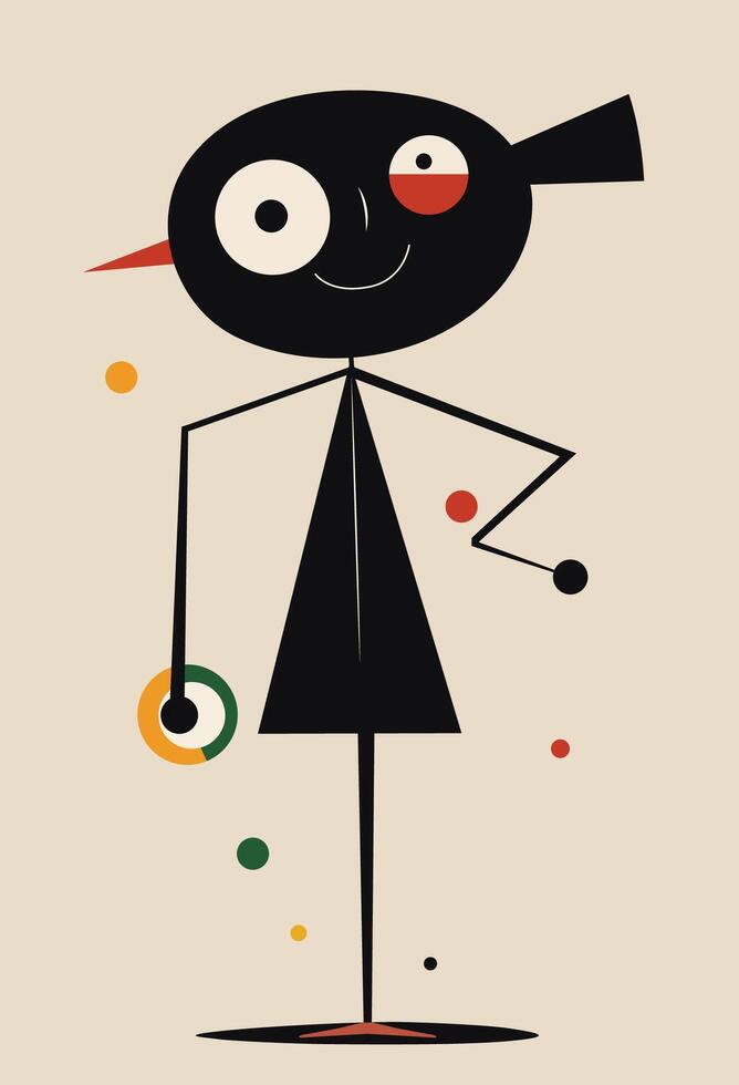Cartoon character. Abstract Painting with Geometric Shapes. vector
