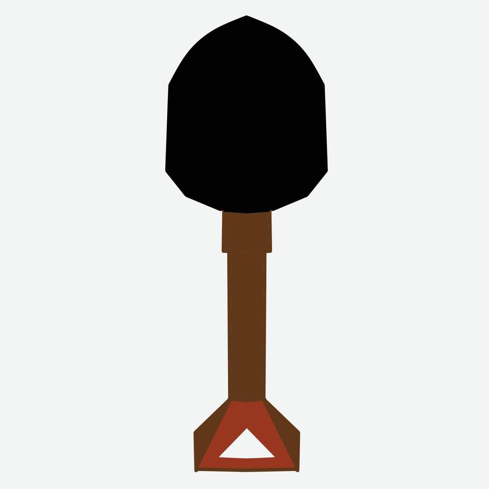 black brown color shovel isolate vector