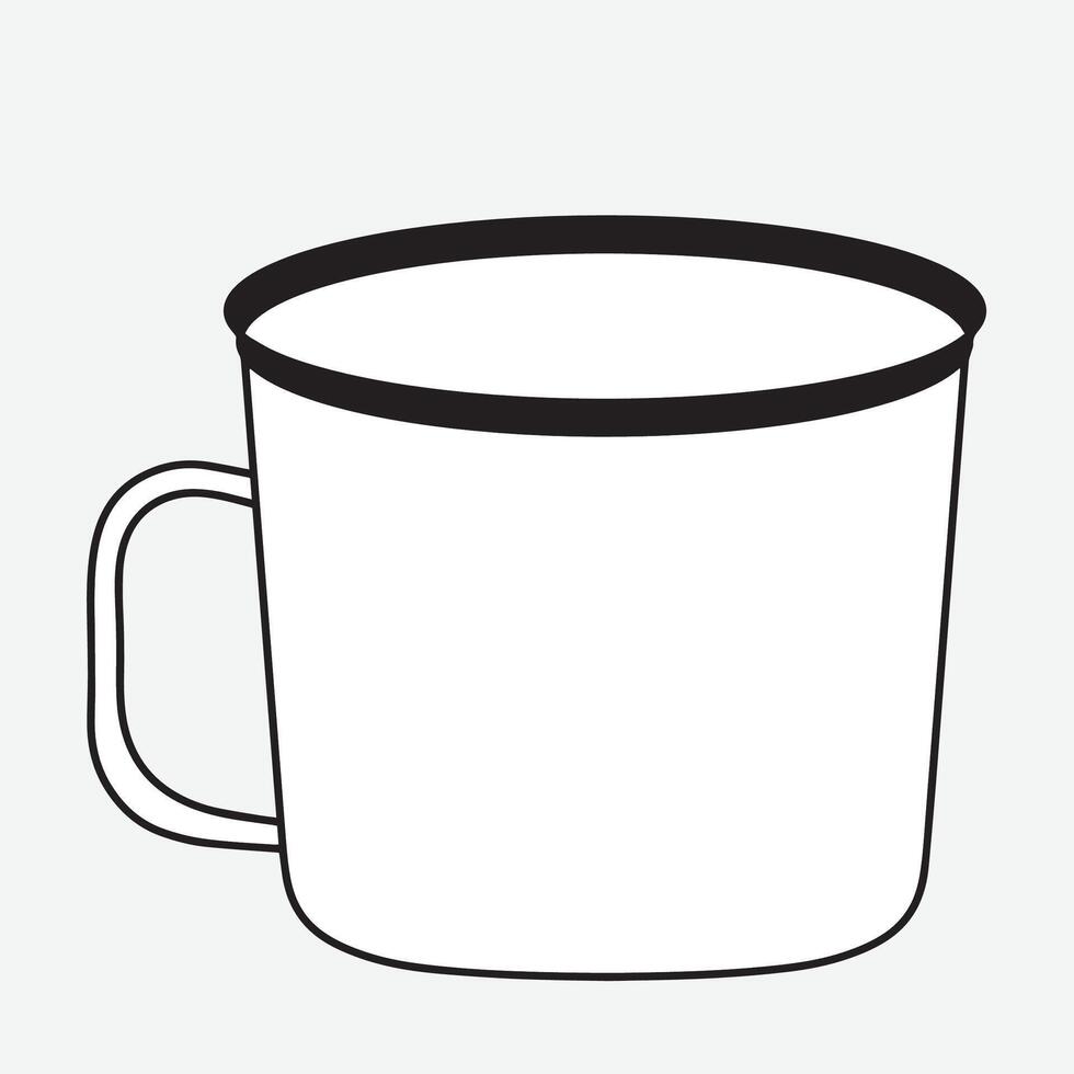 black and white cup isolated vector