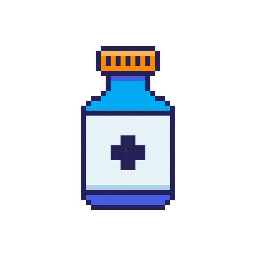 Pixel art Medicine Bottle game asset design vector
